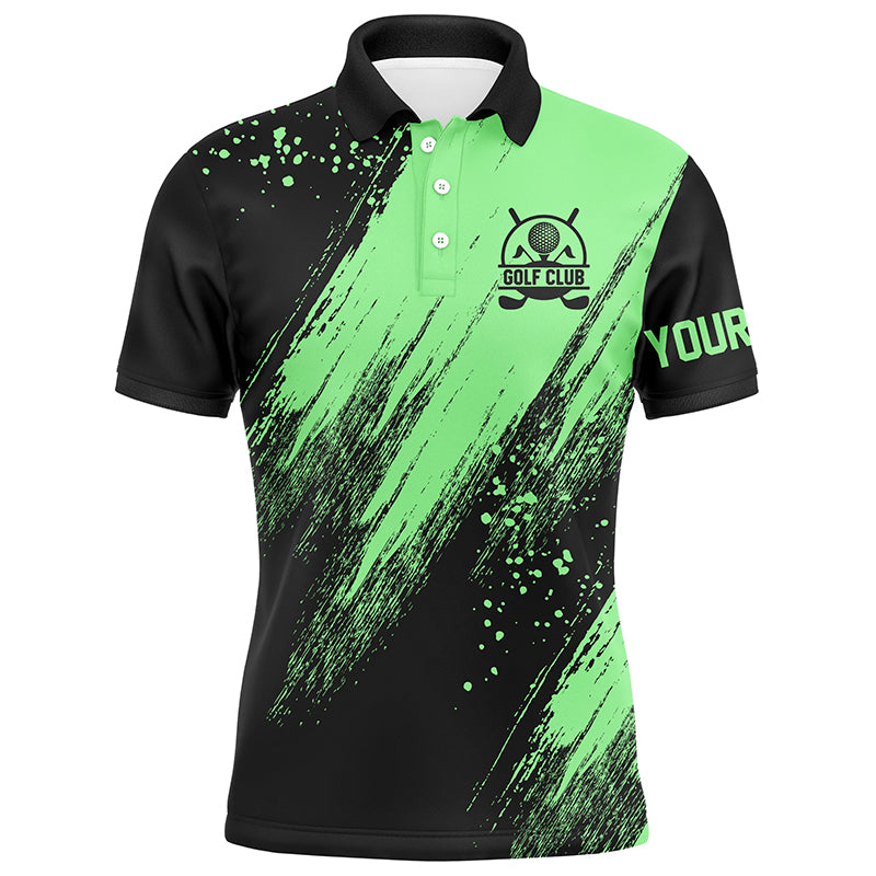 Personalisierbares Golfpoloshirt für Herren in Schwarz und Grün – Das perfekte Geschenk für Golfer N7088