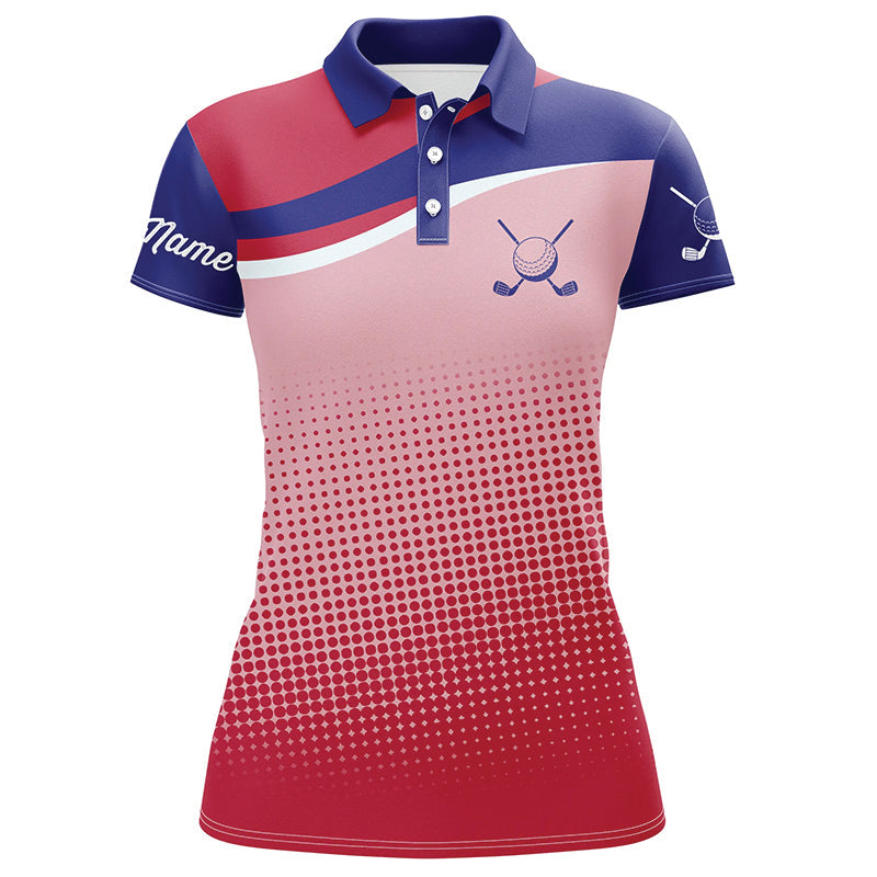 Individuelle Damen Golf Poloshirts in Rot und Blau - Stilvolle Geschenkideen für Golferinnen N7092