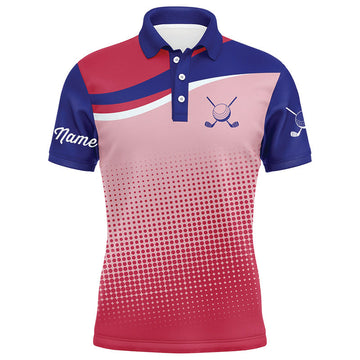 Personalisierte Golf Poloshirts in Rot und Blau - Ideale Geschenkidee für Golfer N7092