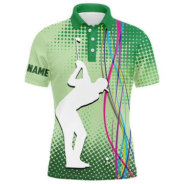 Personalisierte Herren Golf-Polohemden mit grünen Mustern - Stilvolle Golfgeschenke für Ihn N7385