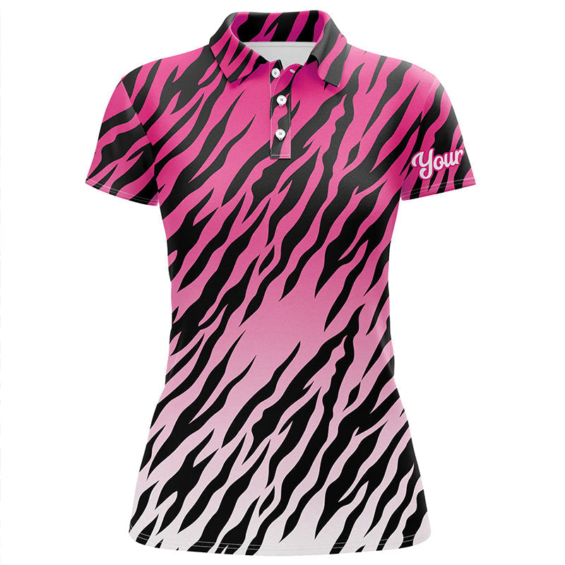 Rosa Tigerstreifen Damen Golf Polo - Individuelles Golfbekleidungsstück, Perfektes Geschenk für Golferinnen N7111