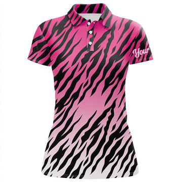 Rosa Tigerstreifen Damen Golf Polo - Individuelles Golfbekleidungsstück, Perfektes Geschenk für Golferinnen N7111
