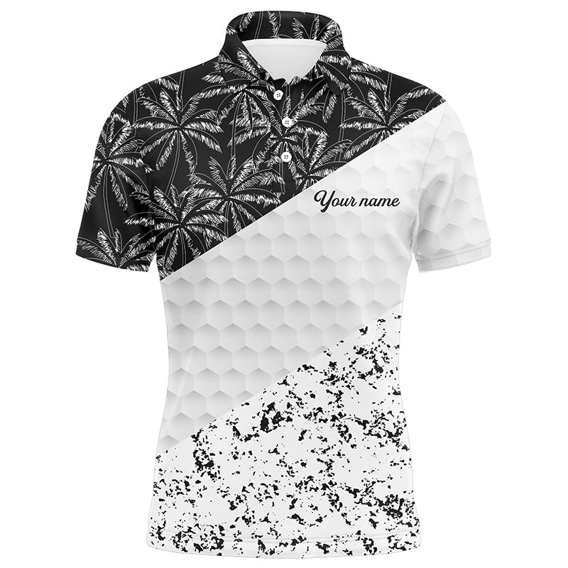 Herren Polo-Shirt mit individuellem schwarzen Palmen-Design – Hochwertige Golfbekleidung N7116