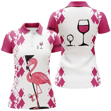 Personalisierbares Damen Golfshirt mit Flamingo-Design – Elegantes Polo für Golfspielerinnen N5117