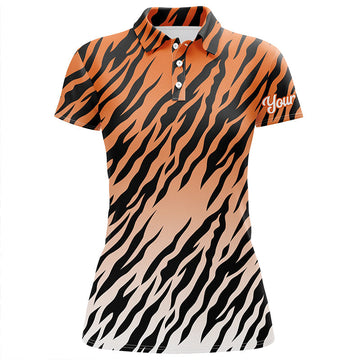 Frauen Golf Polo-Shirt mit orangefarbenen Tigerstreifen – Stilvoll und Sportlich N6299