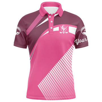 Herren Golf Poloshirts in Pink - Individuelle Golfoberteile für Männer, Perfekte Golfgeschenke N7128