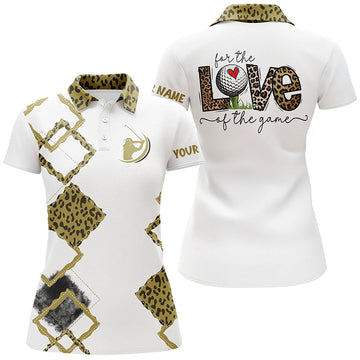 Personalisierbares Damen-Golfpolo in Weiß mit Leopardenmuster - Für die Liebe zum Spiel N4266