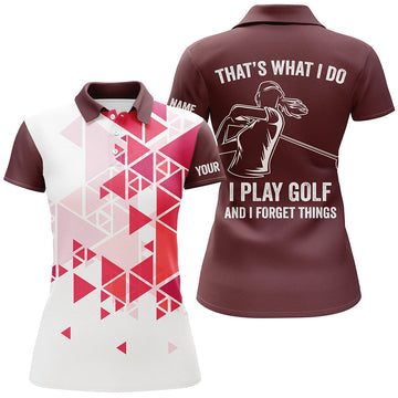 Individuelles Damen Golf-Polo mit rotem Dreiecks-Muster – Ideal für Golf-Liebhaber N7428