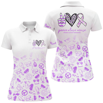 Individuelles Golf-Polo für Damen mit lila Herz - Frieden, Liebe und Heilung N7009