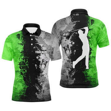 Stylisches Herren-Golfpoloshirt in grünem Camouflage - Individuell gestaltete Golfbekleidung für Männer N7011