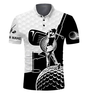 Personalisierte Golf Polo-Shirt mit Allover-Druck - Langarm Golfbekleidung für Herren N3304