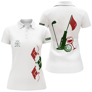 Vintage Polo-Shirt für Damen – Golf und Wein Weihnachten Stil N6598
