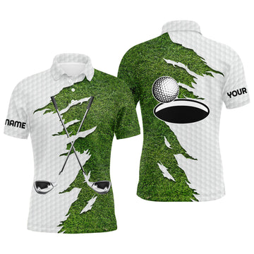 Personalisierte Herren Golf Polo Shirt mit Namen – Bestes Golfshirt für Männer in Grün N4672