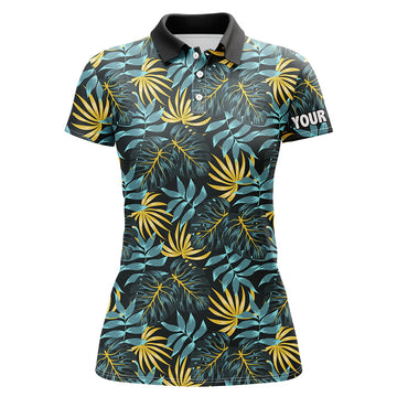 Damen Golf Poloshirt mit individuellem Tropenmuster - Stilvolles Golfoberteil für Frauen N7300