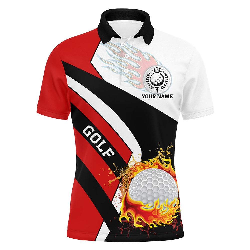Herren Golf Polo-Shirt "Flame" – Rot, Weiß, Schwarz N6712