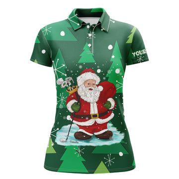 Personalisierte Weihnachts-Golfpoloshirt für Damen – Festlicher Tannenbaum-Motiv für das perfekte Golfgeschenk N4438