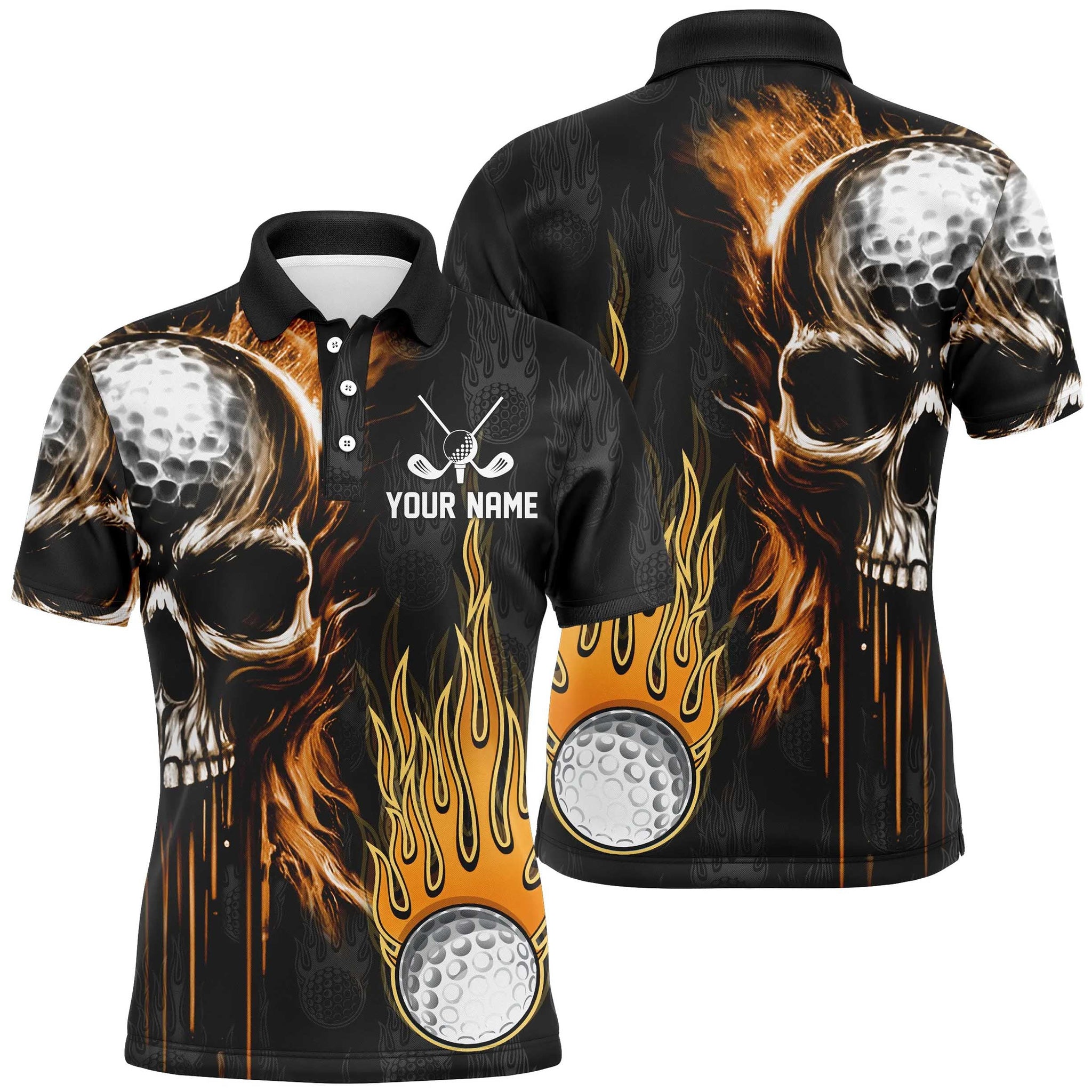 Herren Golf-Polo mit individuellem Totenkopf-Design – Stilvolle Golfbekleidung für Männer N7140