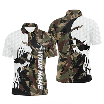 Personalisierte Herren Golf Polo Shirts mit Camouflage-Design - Individuelle Golf Skull Shirts, Perfekte Geschenke für Golfspieler N6999
