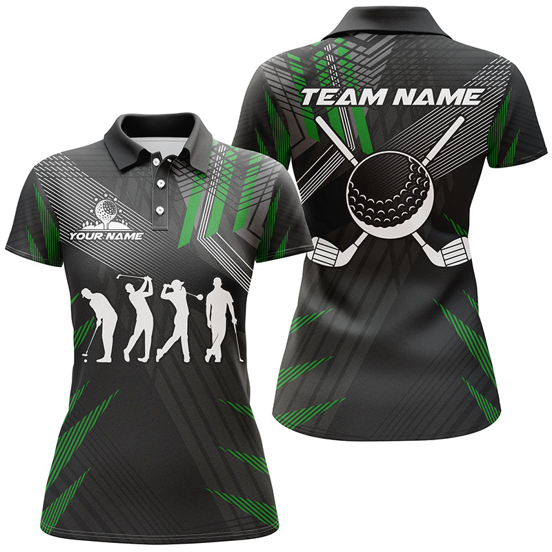 Damen Golf Poloshirts in Schwarz und Grün – Individuelle Teambekleidung für Golferinnen N7429