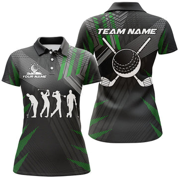 Damen Golf Poloshirts in Schwarz und Grün – Individuelle Teambekleidung für Golferinnen N7429