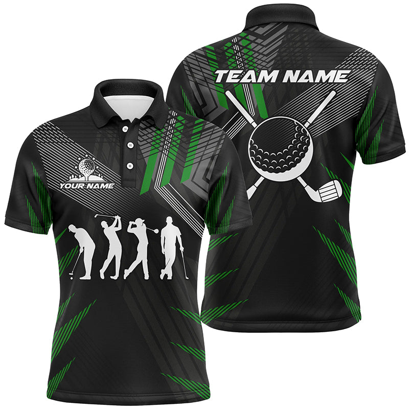Individuelle Herren Golf Poloshirts in Schwarz und Grün - Perfekte Team-Bekleidung N7429