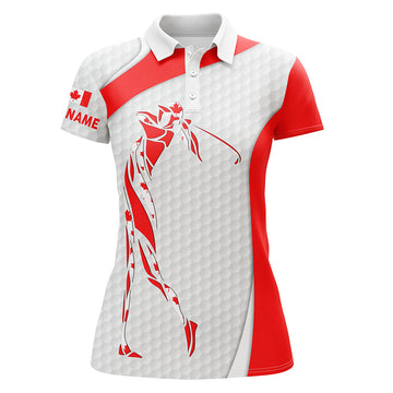 Personalisierte Weiße Kanada-Flagge Patriot Damen Golf Polo-Shirt N5411