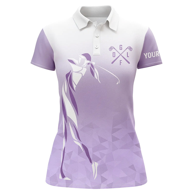Individuelle lila und weiße Polo-Shirts für Damen – Perfekte Golfgeschenke für Frauen N7268