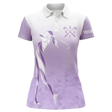 Individuelle lila und weiße Polo-Shirts für Damen – Perfekte Golfgeschenke für Frauen N7268