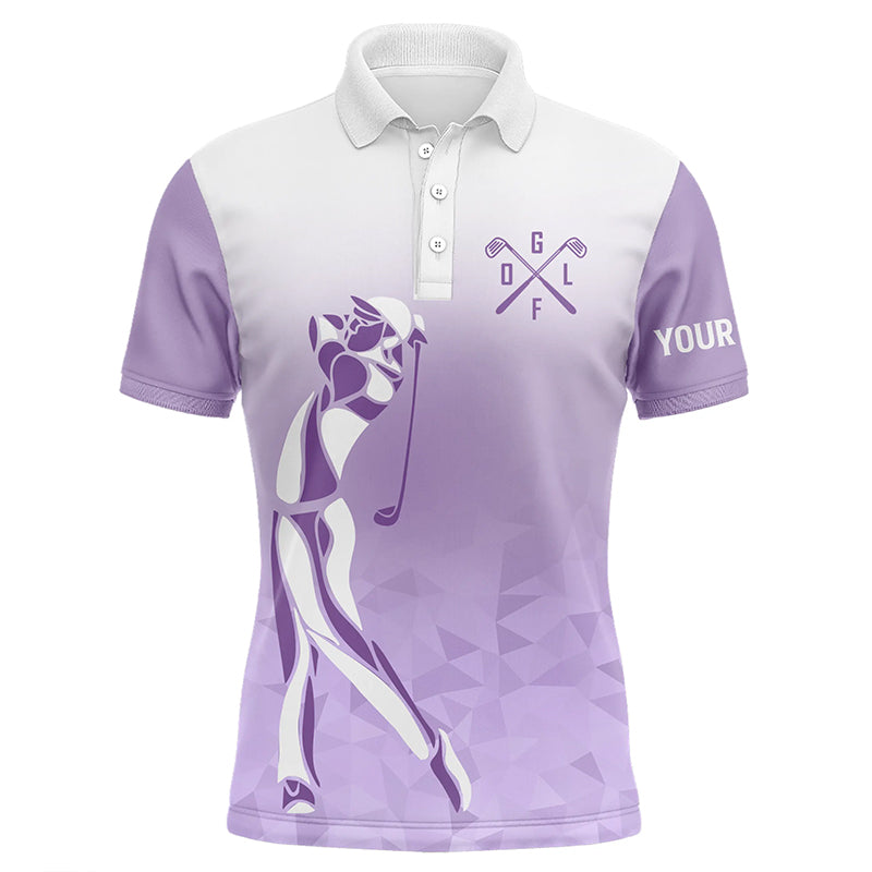 Personalisierte lila und weiße Golf-Polo-Shirts für Männer - Perfekte Golfgeschenke für Herren N7268