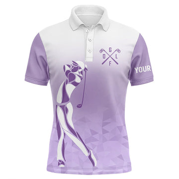 Personalisierte lila und weiße Golf-Polo-Shirts für Männer - Perfekte Golfgeschenke für Herren N7268