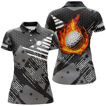 Elegantes Polo-Shirt mit einfarbigem Flammenmuster für Damen – Individuelle Golf-Shirts, das perfekte Golf-Geschenk N7443
