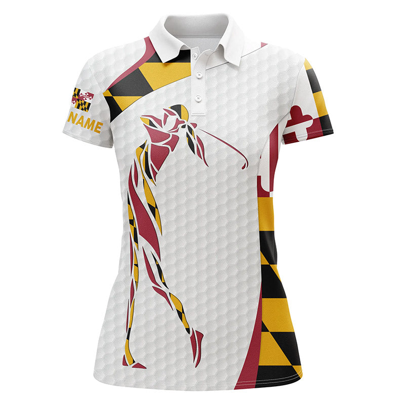 Personalisierte Maryland Flagge Patriot Golf Polo-Shirt für Damen N6355