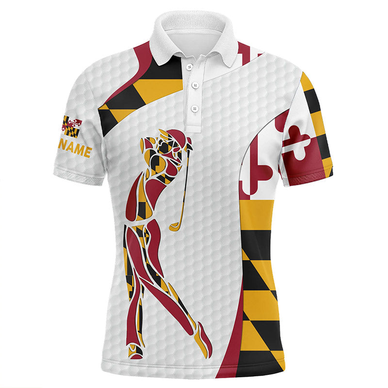 Personalisierte Maryland Flagge Golf Polo-Shirts für Herren N6355