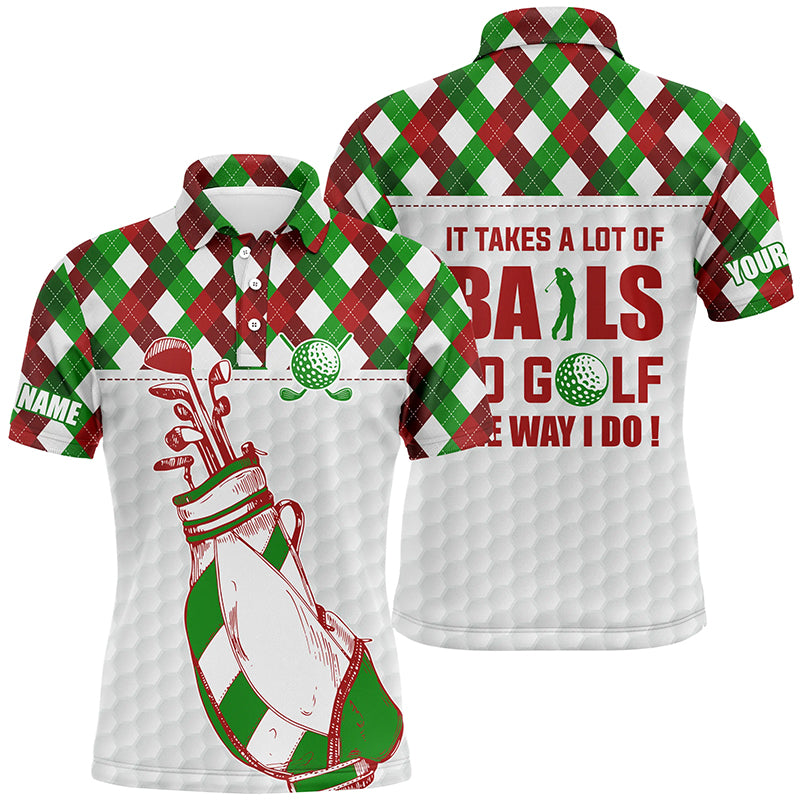 Herren Golf Polo Shirt - Individuelles Weihnachts-Argyle-Muster - Ideal für Golfbegeisterte N6583