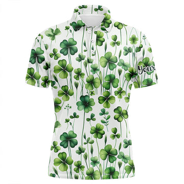 Herren Golf Poloshirts mit grünem Kleeblatt - Individuelle Teamdesigns für den St. Patrick's Day N7048