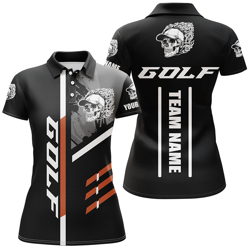 Stylisches Schwarzes Golf-Polo für Damen mit Totenkopf – Individuelle Golfbekleidung, das perfekte Geschenk für Golferinnen N7483