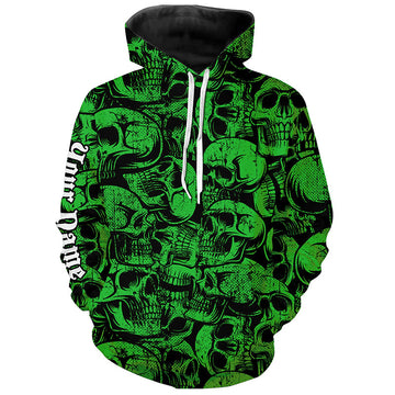 Grüne Schädel-Camouflage Golf-Hoodie – Individuell Gestaltbar, Das Perfekte Geschenk für Golf-Enthusiasten N8959