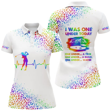 Personalisierte Damen Golf Poloshirts mit Wasserfarben-Leoparden-Design - Perfekt für einen fröhlichen Auftritt! N3481