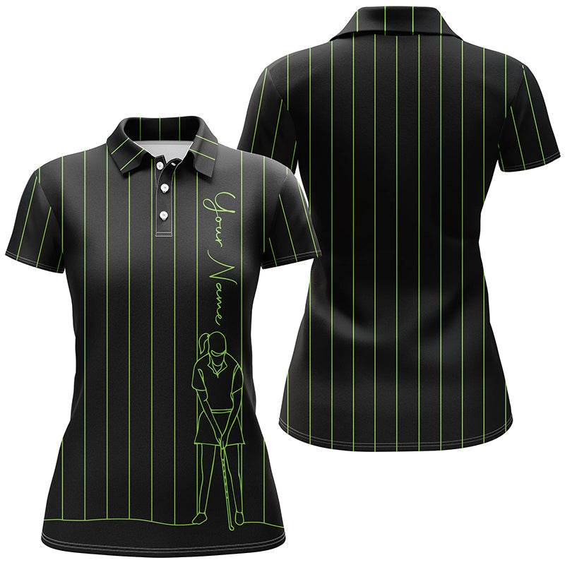 Individuelles Damen Golf-Polo mit Grünen Streifen – Stylisches Golfoberteil für Frauen, Das Perfekte Geschenk für Golfbegeisterte N7307