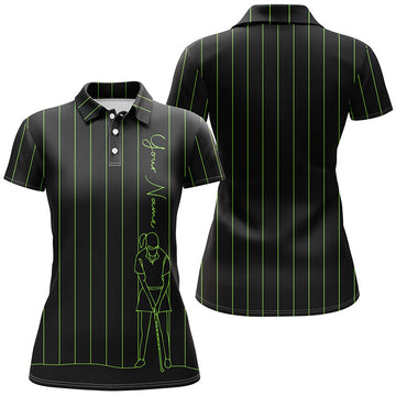 Individuelles Damen Golf-Polo mit Grünen Streifen – Stylisches Golfoberteil für Frauen, Das Perfekte Geschenk für Golfbegeisterte N7307