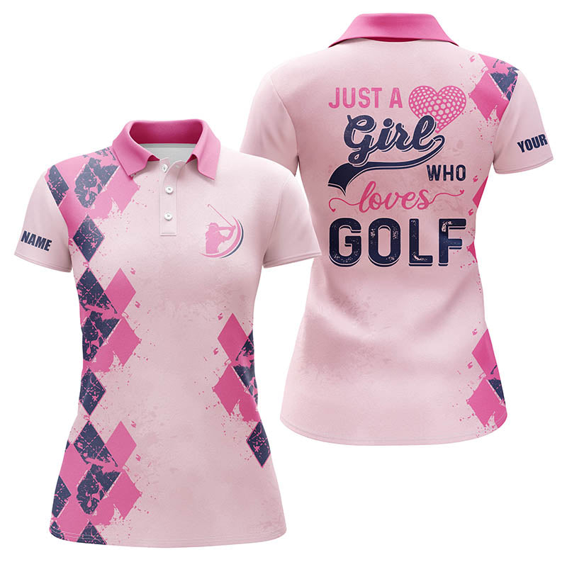 Personalisierte Damen Golf Polo-Shirts in Pink - Für die Golf-Liebhaberin N4167