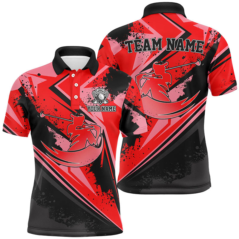 Herren Polo Shirt im Roten Camouflage-Design – Stylische Golfbekleidung, das perfekte Geschenk für Golfer N7051