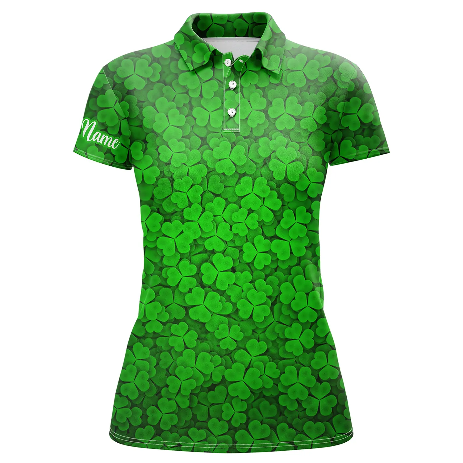Damen Polo-Shirt mit Kleeblatt-Muster - Individuelles Golf-Outfit für Ihr Team N4762