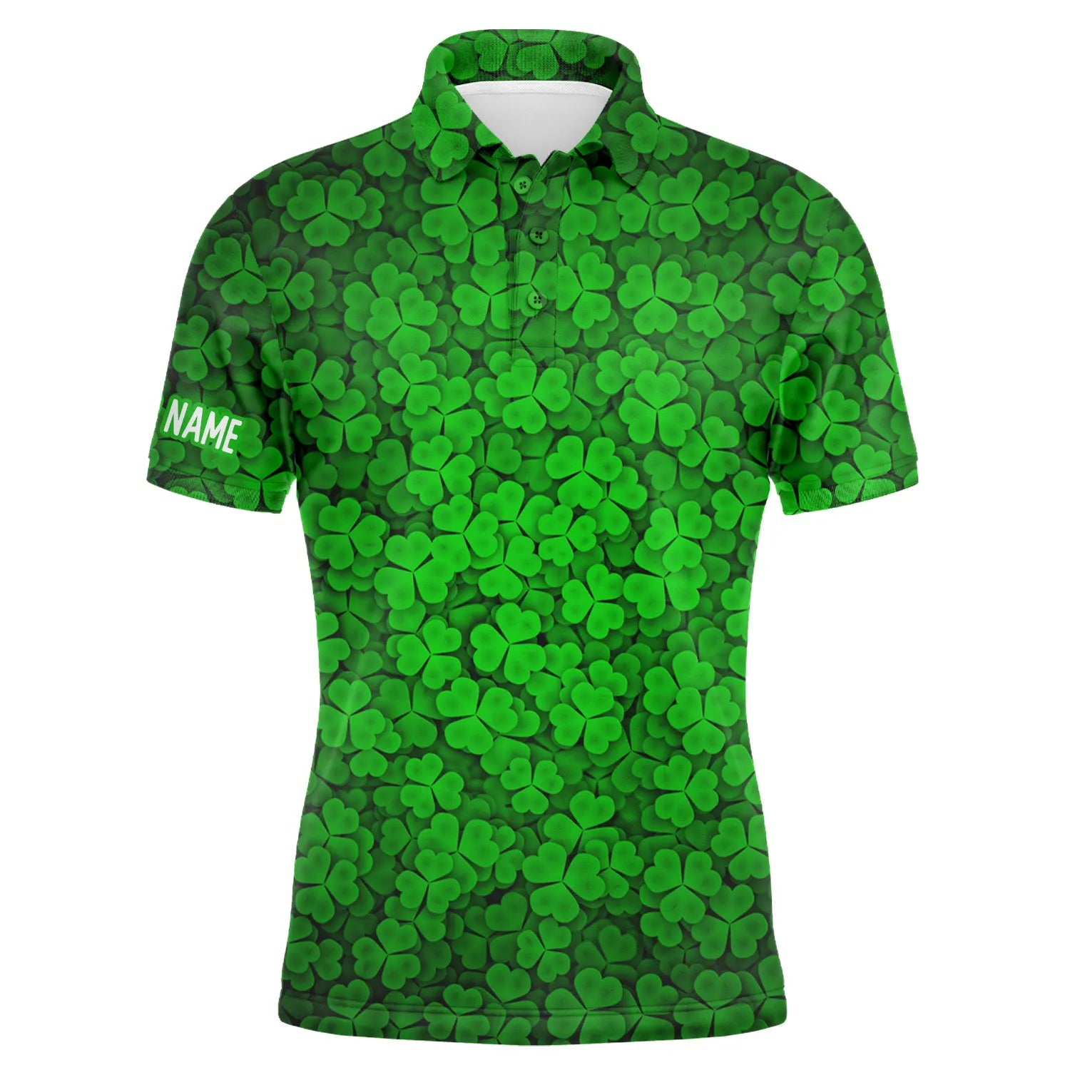 Herren Polo-Shirt mit Kleeblatt für St. Patrick's Day – Individuelles Team-Golfpolo N4762