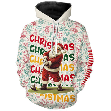 Lustige Weihnachts-Santa Golf-Hoodies – Personalisierte Golf-Outfits und Geschenke für Weihnachten N8998
