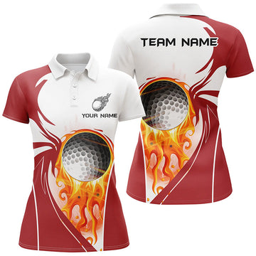 Personalisierte Damen Golf Polo-Shirts - Rote Golfoberteile für Frauen N7062