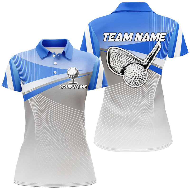 Individuelle Damen Golf Poloshirts in Blau - Stilvolle Golfbekleidung für Frauen, Perfekte Golfgeschenke N7521