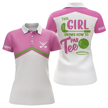 Rosa und Weiße Damen Golf Polohemden - Individuell Gestaltet für echte Golf-Queens N9025