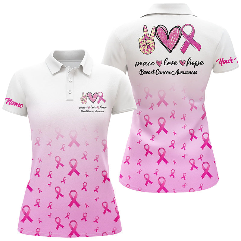 Frauen Golf Polo Shirt mit Pink Ribbon – Brustkrebsbewusstsein fördern N6463