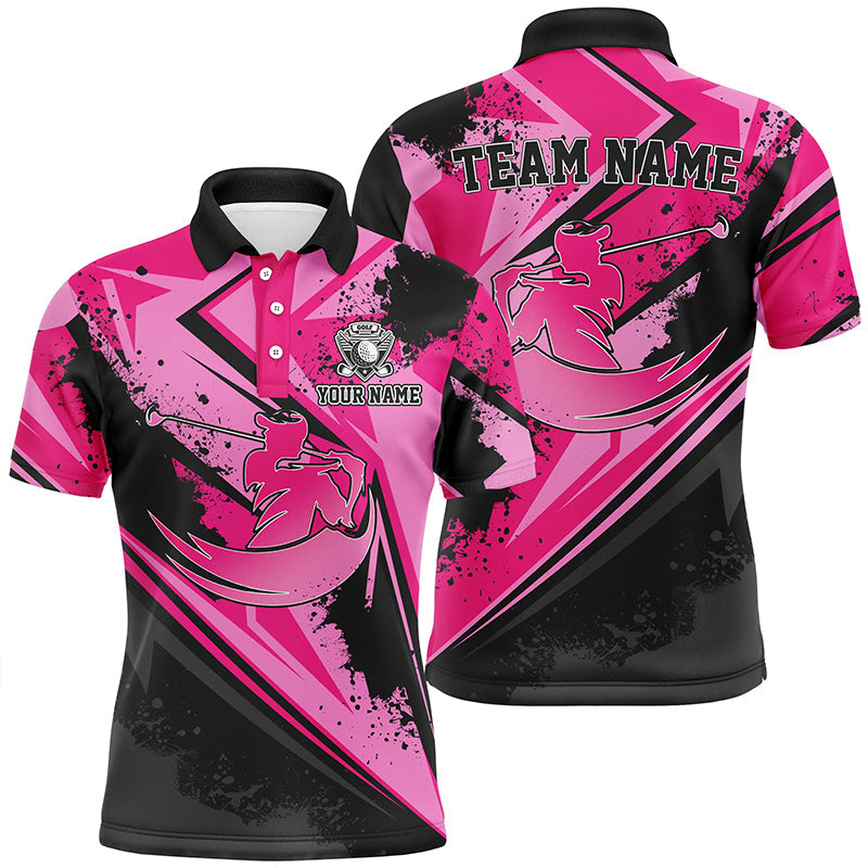Herren Polo-Shirt in Rosa Camouflage – Stilvolle Golfbekleidung für Männer, Perfektes Golfgeschenk N7366